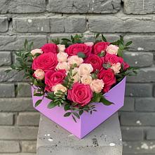 Цветочная композиция из Розы в коробке в Первомайском Забайкальского края