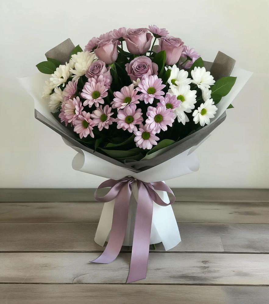 Букет цветов из: Хризантемы и Розы в Первомайском Забайкальского края