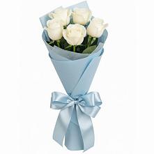 Букет 5 Белых роз Проуд в Первомайском Забайкальского края