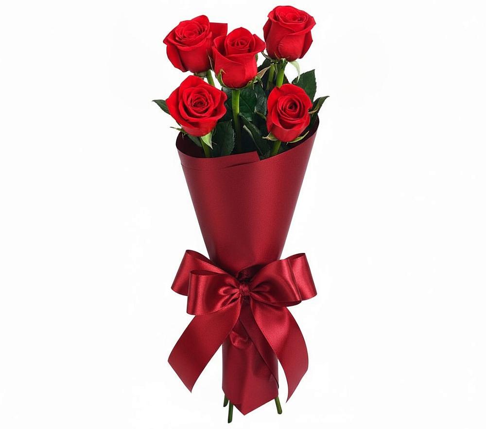 Букет 5 Красных роз Эдлесс Лав в Первомайском Забайкальского края