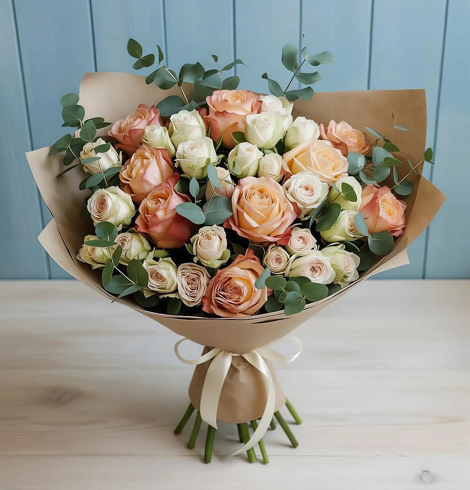 Букет цветов из: Альстромерии и Розы в Первомайском Забайкальского края