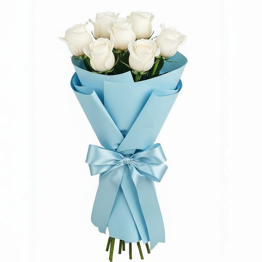 Букет 7 белых роз Проуд в Первомайском Забайкальского края