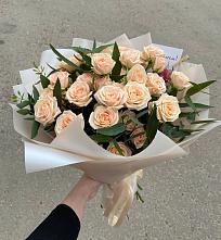 Букет Кремовые розы Латте в Первомайском Забайкальского края