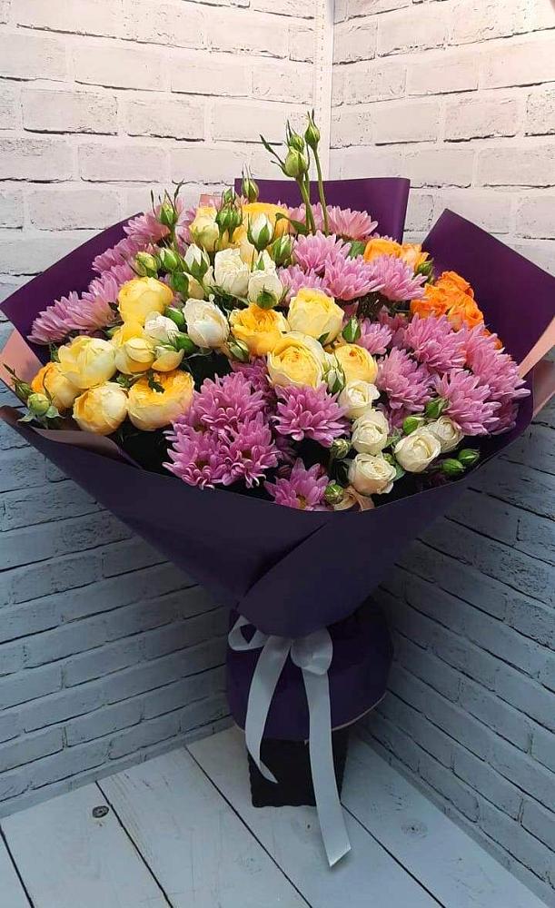 Букет цветов из: Хризантемы и Розы в Первомайском Забайкальского края