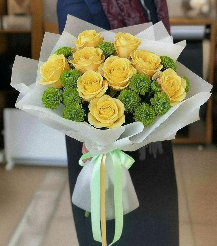 Букет цветов из: Хризантемы и Розы в Первомайском Забайкальского края