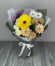 Букет цветов из:  Розы, Герберы и Хризантемы в Первомайском Забайкальского края