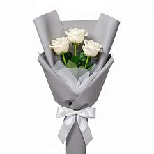 Букет 3 белые розы #REPLACE_PRED# Первомайском Забайкальского края
