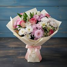 Букет цветов из:  Хризантемы, Альстромерии и Розы в Первомайском Забайкальского края