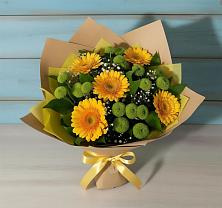 Букет цветов из:  Герберы и Хризантемы в Первомайском Забайкальского края