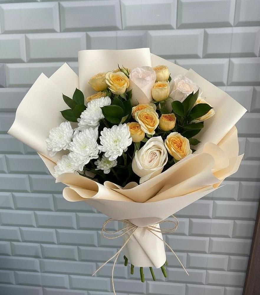 Букет цветов из: Розы и Хризантемы в Первомайском Забайкальского края