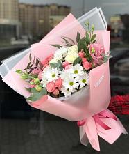 Букет цветов из:  Розы, Лизиантусы и Хризантемы в Первомайском Забайкальского края