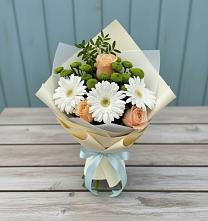 Букет цветов из:  Герберы, Розы и Хризантемы #REPLACE_PRED# Первомайском Забайкальского края