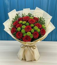 Букет цветов из:  Розы и Хризантемы в Первомайском Забайкальского края