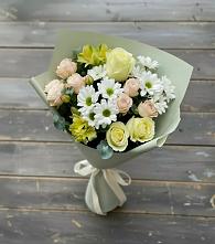 Букет цветов из:  Альстромерии, Розы и Хризантемы в Первомайском Забайкальского края