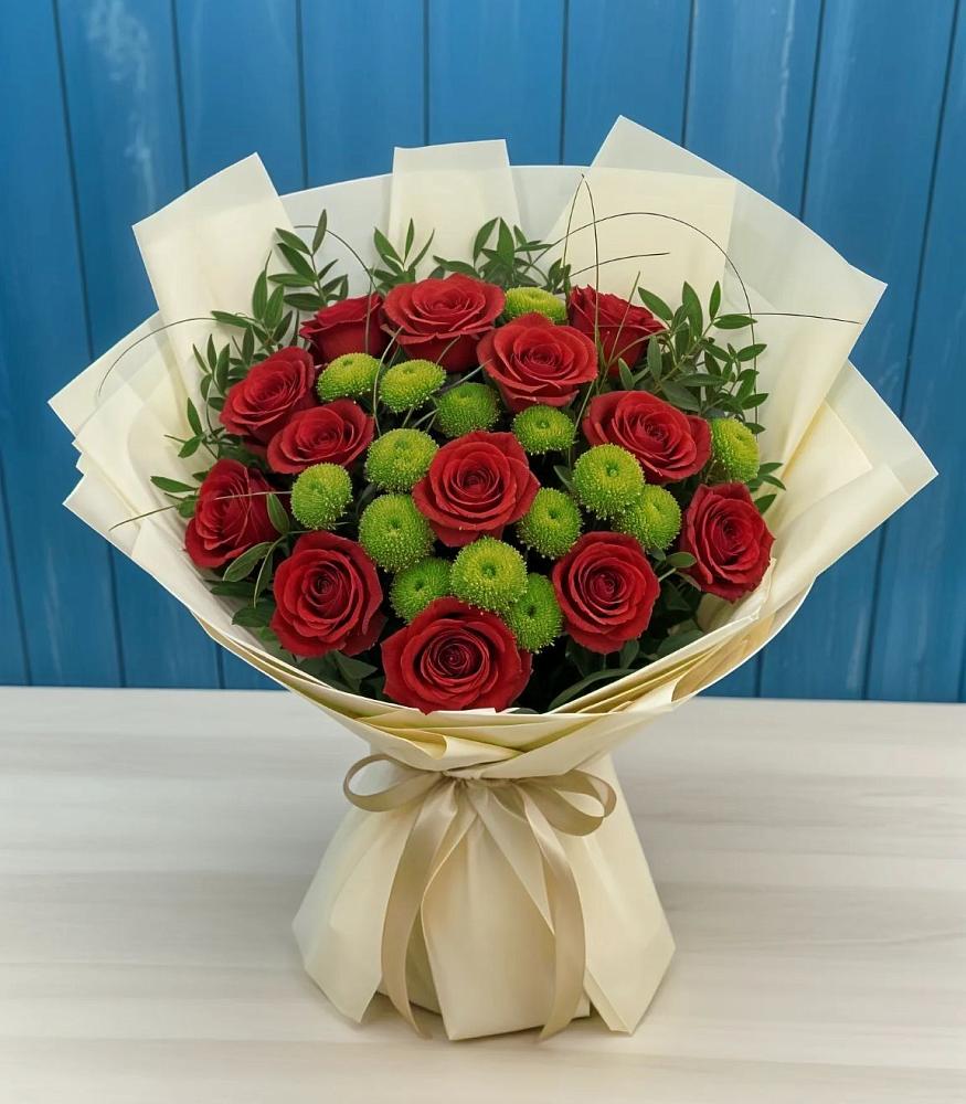 Букет цветов из: Розы и Хризантемы в Первомайском Забайкальского края